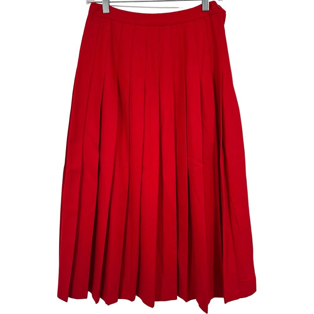 Vintage 70s Women's Red Pendleton 100% Wool Long Maxi Skirt Sz S W/ Talon Zipper